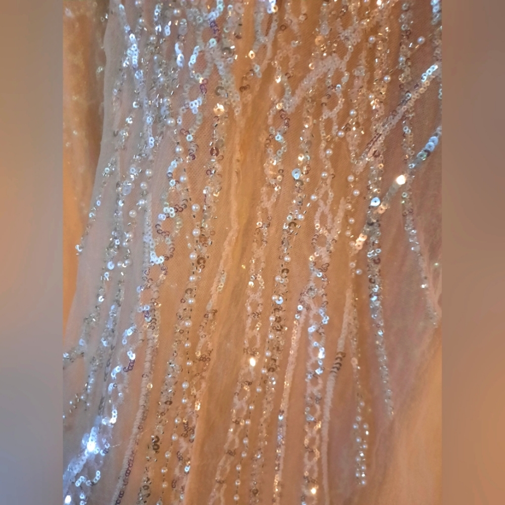 A beautiful beaded overskirt dress Size 14